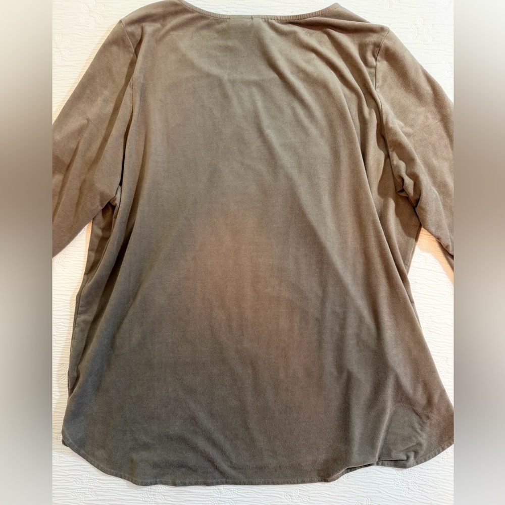 New Directions Suede Top tan size XL - Picture 6 of 10